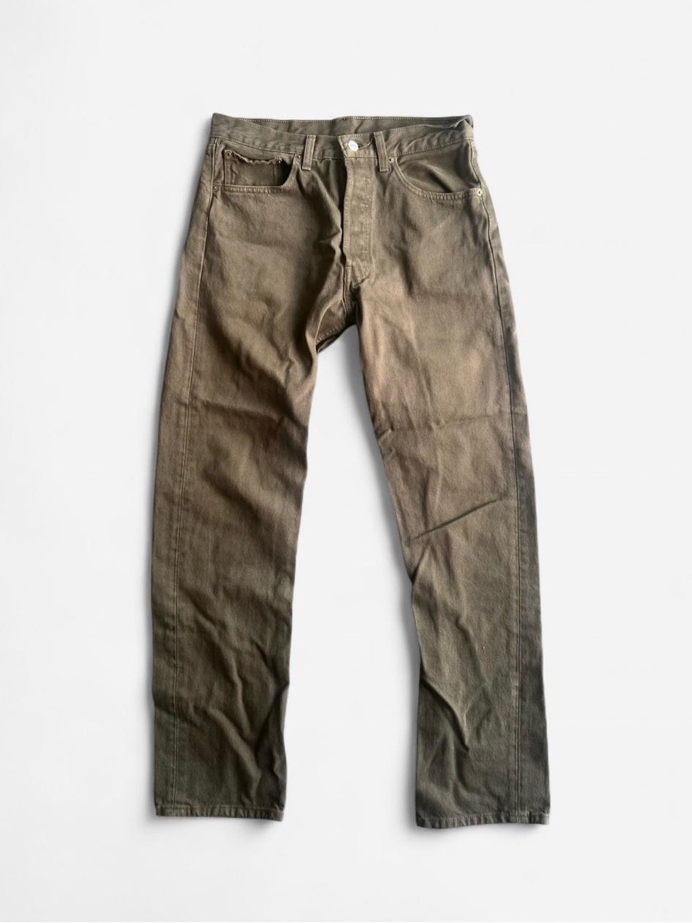 Vintage 90’s Levi's 501 men’s 32x32 Olive Green denim jeans made in USA - Picture 2 of 8